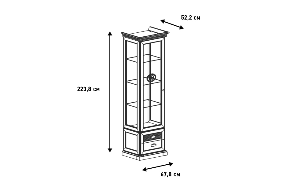 Шкафы-витрины - изображение №4 "Шкаф Изотта (левый)"  на www.Angstrem-mebel.ru